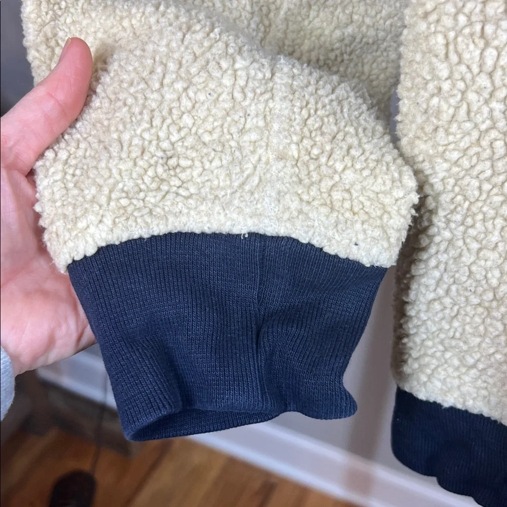 Vintage J. Crew Zip-Up Sweater in Cream and Navy